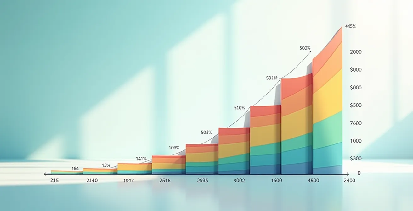 Illustration graphique montrant l'augmentation exponentielle des coûts de prévoyance avec l'âge lors de la souscription