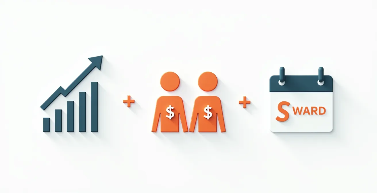 Graphique symbolisant les trois paramètres clés oubliés dans les simulateurs de retraite : inflation, revenus du conjoint, trimestres invisibles