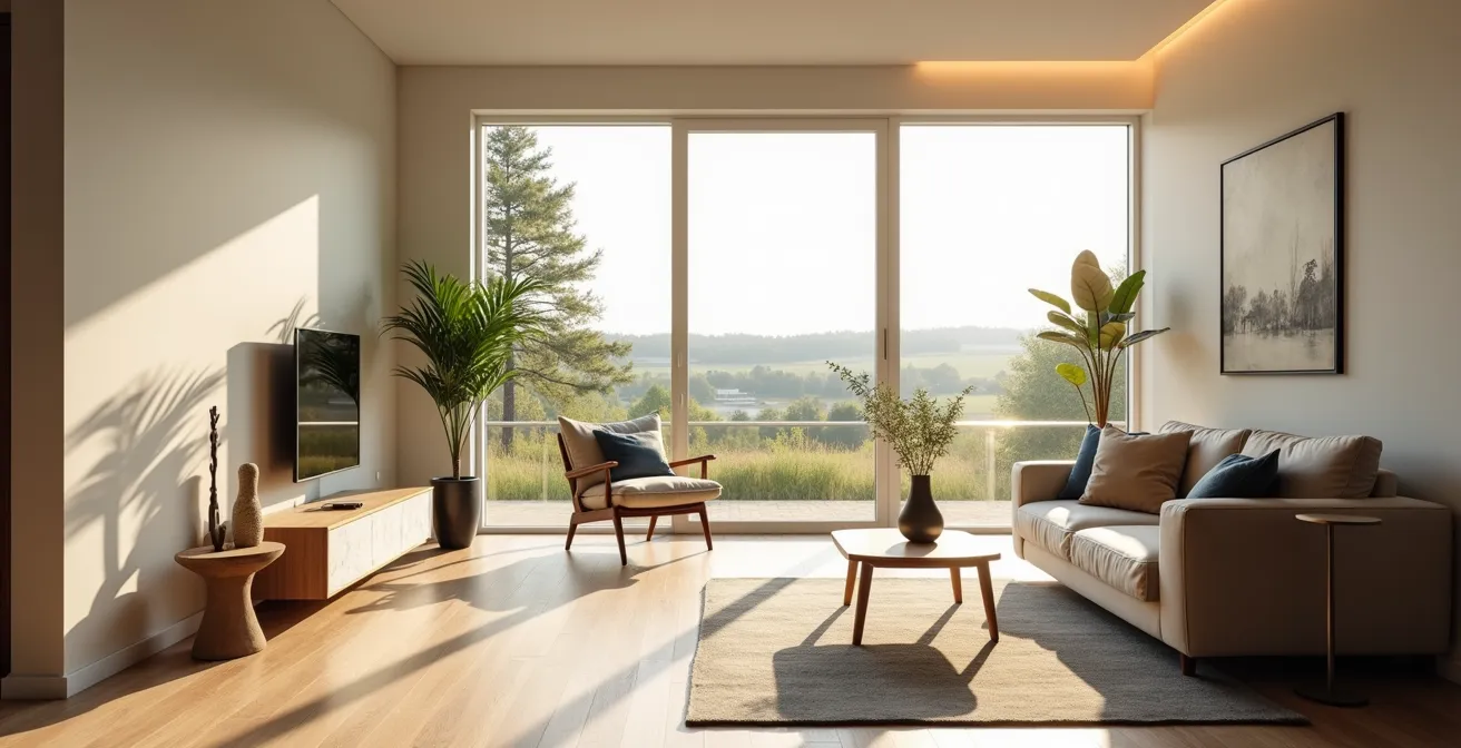 Intérieur lumineux d'un appartement adapté pour senior